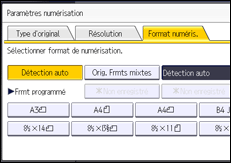 Illustration de l'écran du panneau de commande
