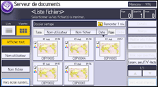 Illustration de l'écran du panneau de commande