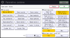 Illustration de l'écran du panneau de commande