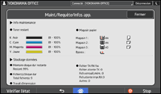 Illustration de l'écran du panneau de commande