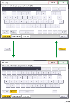 Illustration des touches