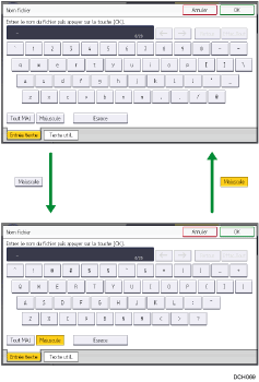 Illustration des touches