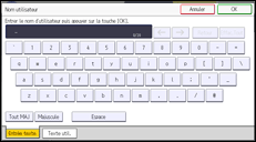 Illustration de l'écran du panneau de commande