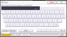 Illustration de l'écran du panneau de commande