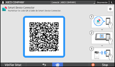 Illustration de l'écran du panneau de commande