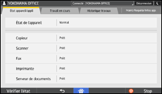 Illustration de l'écran du panneau de commande