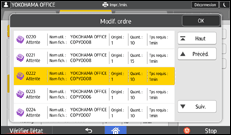Illustration de l'écran du panneau de commande