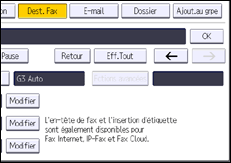 Illustration de l'écran du panneau de commande