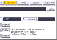Illustration de l'écran du panneau de commande
