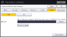 Illustration de l'écran du panneau de commande