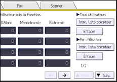 Illustration de l'écran du panneau de commande