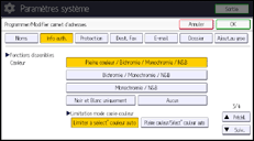 Illustration de l'écran du panneau de commande