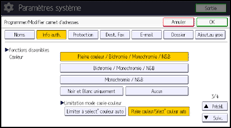 Illustration de l'écran du panneau de commande