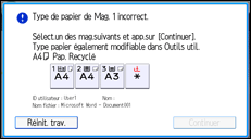 Illustration de l'écran du panneau de commande