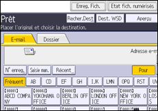 Illustration de l'écran du panneau de commande