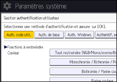 Illustration de l'écran du panneau de commande