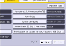 Illustration de l'écran du panneau de commande