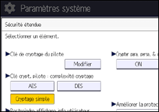 Illustration de l'écran du panneau de commande