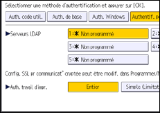 Illustration de l'écran du panneau de commande