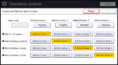 Illustration de l'écran du panneau de commande