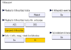 A kezelőpanel ismertetése
