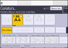 Illustrazione della schermata sul pannello di controllo