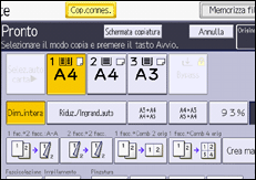 Illustrazione della schermata sul pannello di controllo