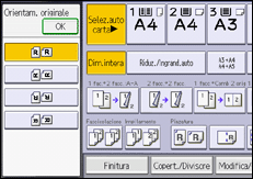 Illustrazione della schermata sul pannello di controllo