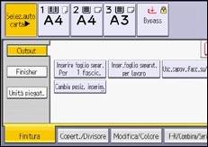 Illustrazione della schermata sul pannello di controllo