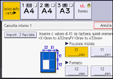 Illustrazione della schermata sul pannello di controllo