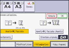 Illustrazione della schermata sul pannello di controllo