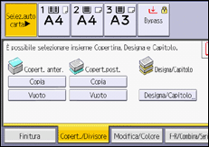 Illustrazione della schermata sul pannello di controllo