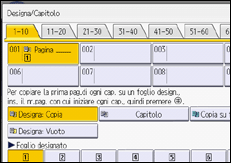 Illustrazione della schermata sul pannello di controllo