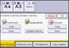 Illustrazione della schermata sul pannello di controllo