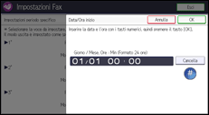 Illustrazione della schermata sul pannello di controllo
