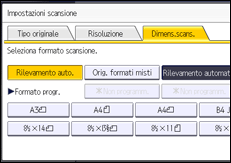Illustrazione della schermata sul pannello di controllo