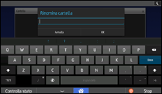 Illustrazione della schermata sul pannello di controllo