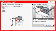 Illustrazione della schermata sul pannello di controllo