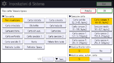 Illustrazione della schermata sul pannello di controllo