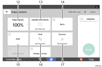 Illustrazione numerata pannello di controllo