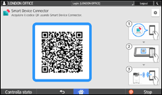Illustrazione della schermata sul pannello di controllo