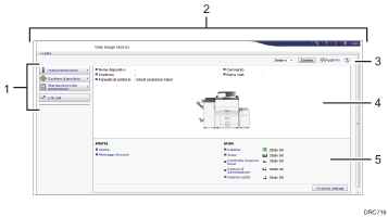 Illustrazione numerata della schermata del browser web