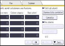 Illustrazione della schermata sul pannello di controllo
