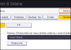 Illustrazione della schermata sul pannello di controllo