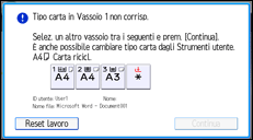 Illustrazione della schermata sul pannello di controllo