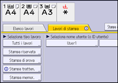 Illustrazione della schermata sul pannello di controllo