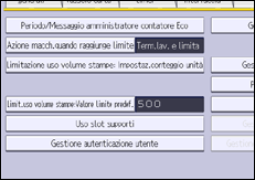 Illustrazione della schermata sul pannello di controllo