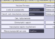 Illustrazione della schermata sul pannello di controllo
