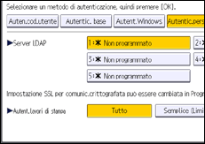 Illustrazione della schermata sul pannello di controllo