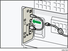 Afbeelding van het aansluiten van de Ethernet-kabel